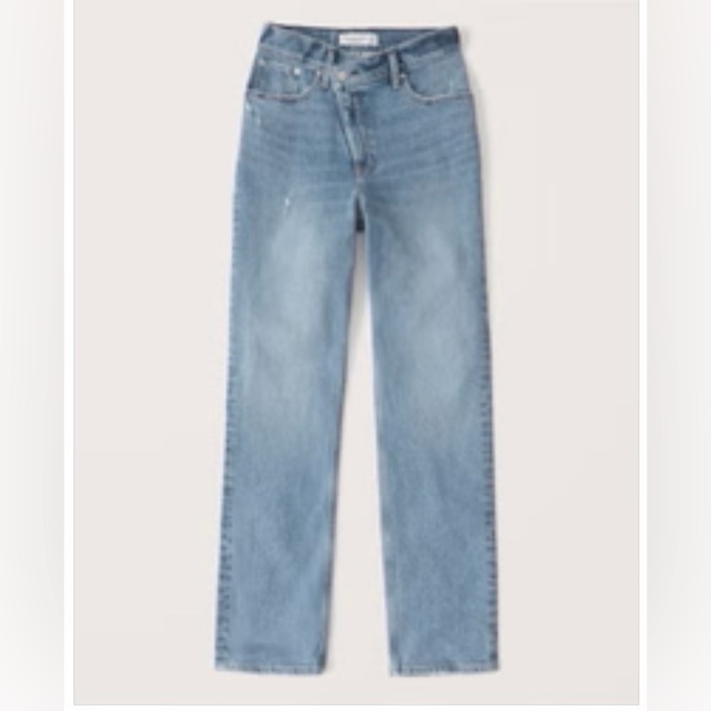 Abercrombie 90s Ultra High Rise Straight Jeans Medium Wash Size 27S